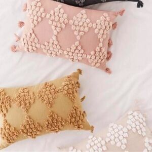 Urban Outfitters Tufted Geo Bolster Pillow- Pink